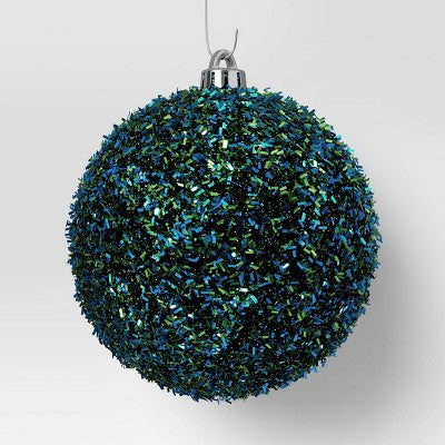 9ct Christmas Tinsel Ball Ornament Set Blue Green - Wondershop™