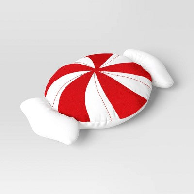 28" Christmas Peppermint Shaped Pillow Red/White - Wondershop™
