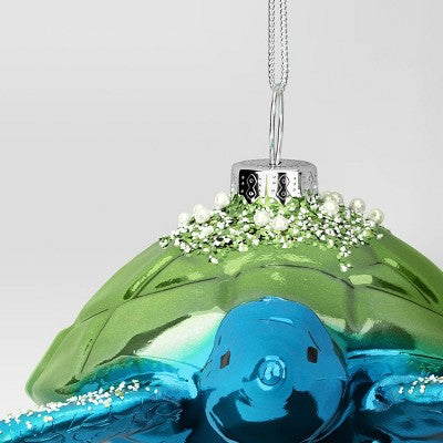 Christmas Glass Sea Turtle Ornament - Wondershop™