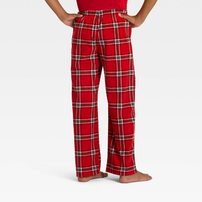 Kids' Plaid Microfleece Holiday Matching Family Pajama Pants - Wondershop™ Red