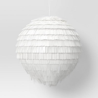 4ct 150mm Christmas Ornament Set White Fringe - Wondershop™