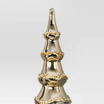 14.75" Christmas Glass Tree Decor Gold - Wondershop™