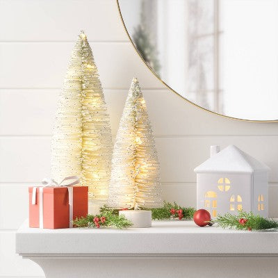 2ct Christmas Lit Sisal Tree White - Wondershop™