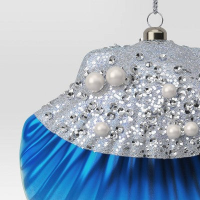 4.25" Christmas Plastic Scallop Ornament Blue - Wondershop™