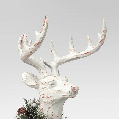 10.25" Sitting Reindeer Animal Figurine - Wondershop™ White
