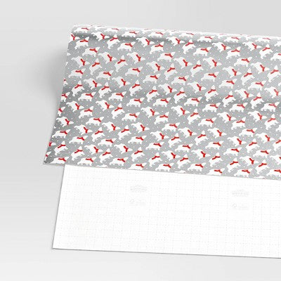 30” 25 Sq Ft Christmas Roll Wrap Red White Polar Bears On Silver - Wondershop™