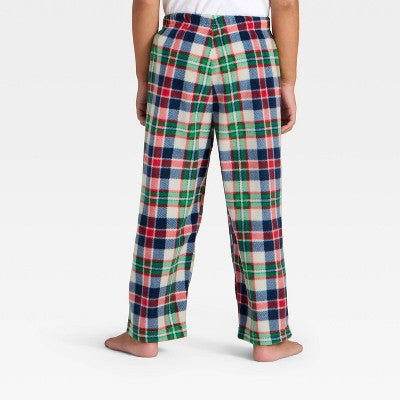 Toddler Plaid Microfleece Holiday Matching Family Pajama Pants - Wondershop™ Cream