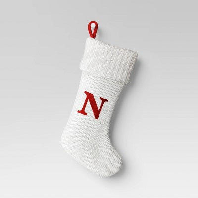 Knit Monogram Christmas Stocking White - Wondershop™