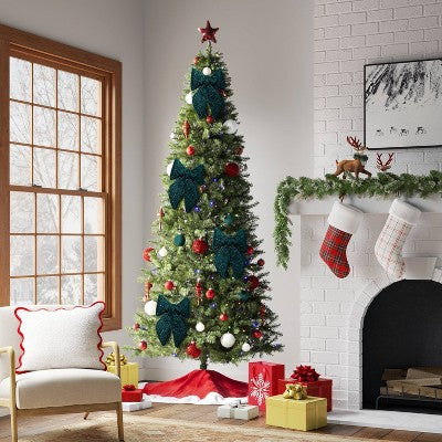 6.5" Christmas Tinsel Bow Ornament Dark Green - Wondershop™