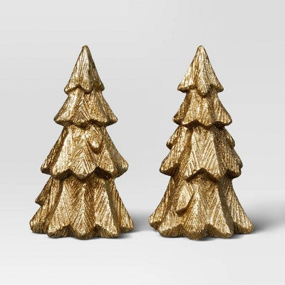 8pk Christmas Poly Figural Decor Set Birds/Bunny/Trees Gold - Wondershop™