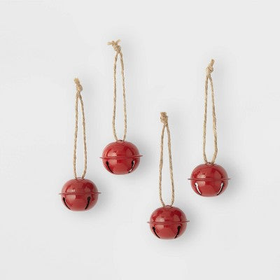 4ct Jingle Bell Christmas Ornament Set - Wondershop™