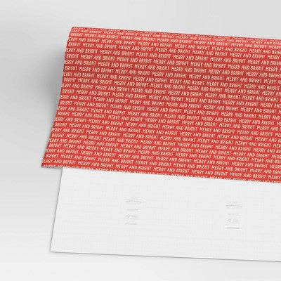 30” 20 Sq Ft Christmas Roll Wrap Merry And Bright - Wondershop™