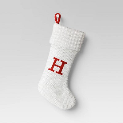  Knit Monogram Christmas Stocking White - Wondershop™