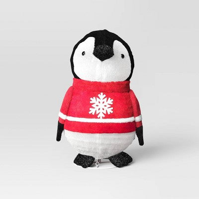  24" LED Penguin Wearing Snowflake Sweater Christmas Novelty Sculpture Light Warm White Lights - Wondershop™
