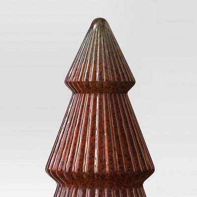  14.75" Battery Operated Lit Glass Christmas Tree Sculpture - Wondershop™