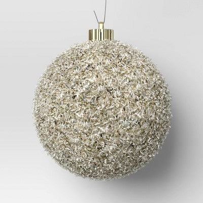  4ct 150mm Christmas Tinsel Ornament Set Champagne Gold - Wondershop™