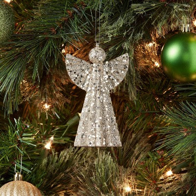  Glittered Angel Christmas Tree Ornament - Wondershop™