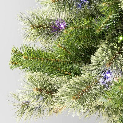  Pre-lit Slim Virginia Pine Artificial Christmas Tree Dual Color LED Lights - Wondershop™