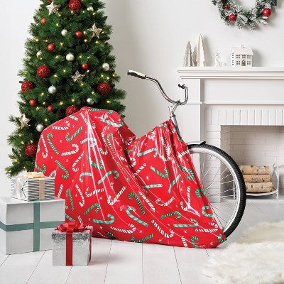  80” X 38"x18" Candy Canes On Red Christmas Gift Sack - Wondershop™