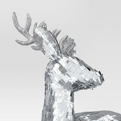  Christmas Silver Sitting Deer Decor - Wondershop™
