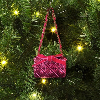  2.5" Christmas Resin Handbag Ornament Hot Pink - Wondershop™