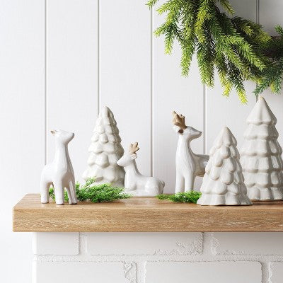  3ct Christmas Ceramic White Tree Set - Wondershop™