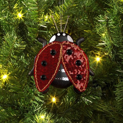  Christmas Fabric Lady Bug Ornament - Wondershop™