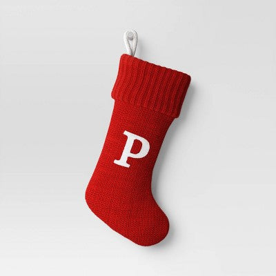  Knit Monogram Christmas Stocking Red - Wondershop™