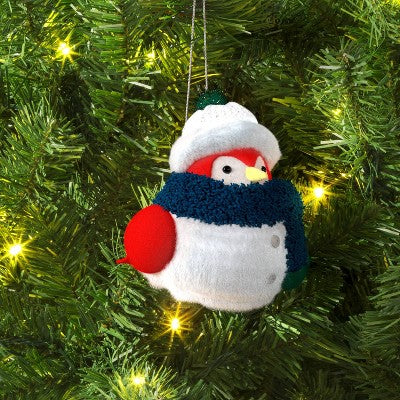 Christmas Featherly Friends Ornament Plaid Scarf - Wondershop™