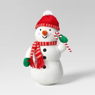  12.5" Battery Operated Animated Plush Snowman Figurine - Wondershop™ White