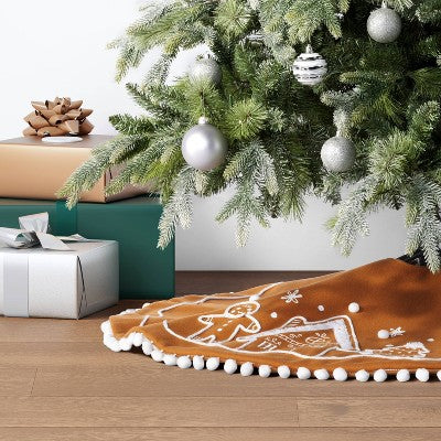  48" Christmas Gingerbread Scene Tree Skirt Brown - Wondershop™