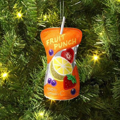  Christmas Fabric Fruit Punch Ornament - Wondershop™