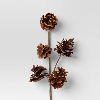  4pc Christmas Pick Set 2 Iced Pinecone 2 Red Berry With Pinecones - Wondershop™