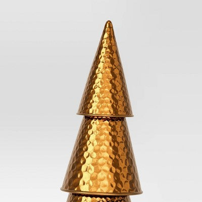  14.25" Hammered Metal Cone Christmas Tree Sculpture - Wondershop™ Gold