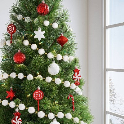  20ct Christmas Mixed Candy Ornament Set White/Red - Wondershop™