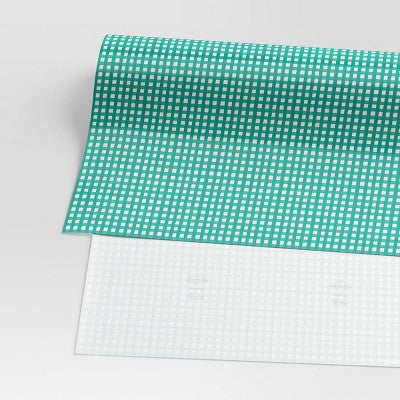  30” 90 Sq Ft Christmas Roll Wrap Green/White Gingham Check - Wondershop™