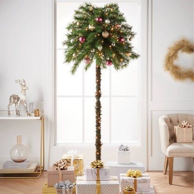  6ft Pre-Lit Artificial Palm Tree Clear Lights - Wondershop™