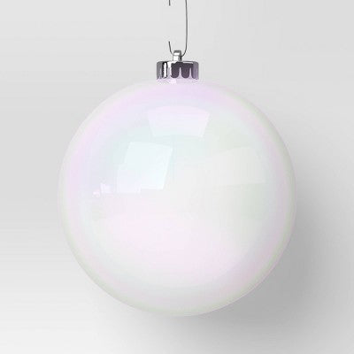  4ct 150mm Christmas Ornament Set Iridescent White/Clear - Wondershop™