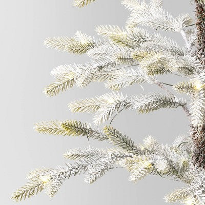  Pre-lit Flocked Balsam Fir Artificial Christmas Tree With Basket Base Warm White LED Lights - Wondershop™