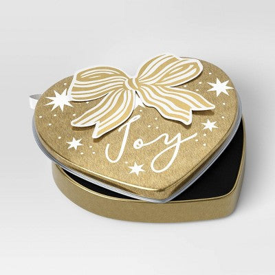  Christmas Wrap Essentials Gold Heart Joy Gift Card Tin - Wondershop™