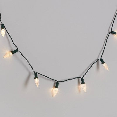  50ct Solar LED Faceted Christmas Indoor Outdoor String Lights With Green Wire - Wondershop™