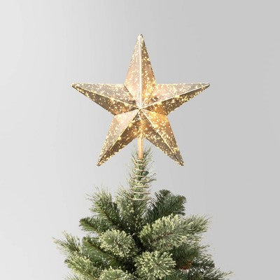 10" Pre-lit Faux Mercury Star Christmas Tree Topper - Wondershop™