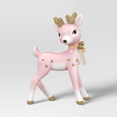  Christmas Ceramic Standing Pink Deer Decor - Wondershop™