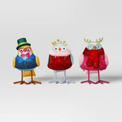  3pk Christmas Featherly Friends Decor - Wondershop™