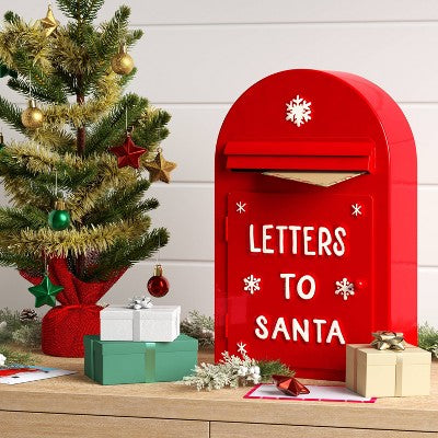  Christmas Metal Red Postbox Decor - Wondershop™