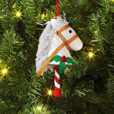  Christmas Wool Horse Head Ornament White - Wondershop™