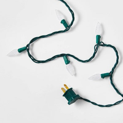  150ct LED C6 Faceted Christmas String Lights Spool With Green Wire - Wondershop™