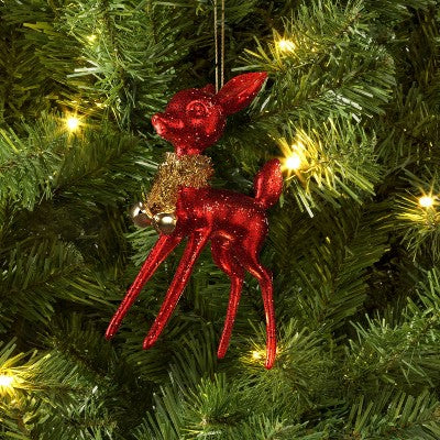  Christmas Plastic Deer Ornament Red - Wondershop™