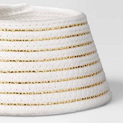  7" Christmas Wrap Mini Tree Collar White Gold - Wondershop™