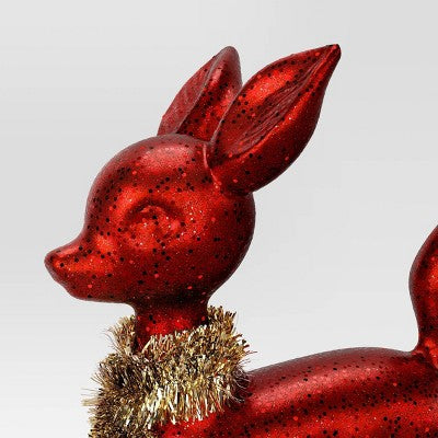  Christmas Plastic Deer Ornament Red - Wondershop™